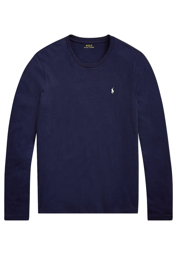 T-shirt manica lunga Ralph Lauren blu unisex in cotone