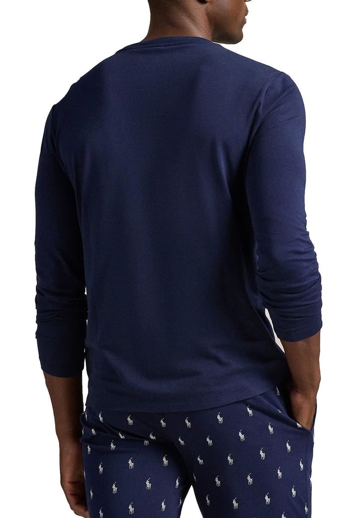 T-shirt manica lunga Ralph Lauren blu unisex in cotone