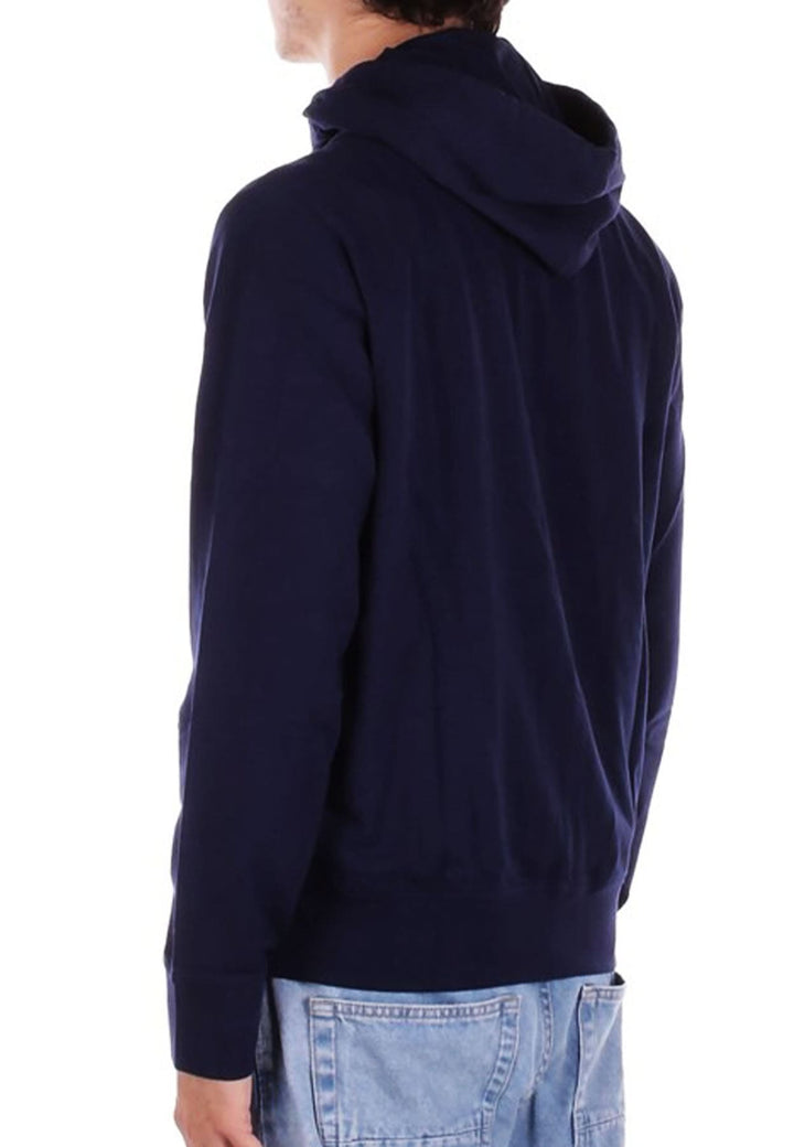 Felpa con cappuccio unisex blu Ralph Lauren in cotone