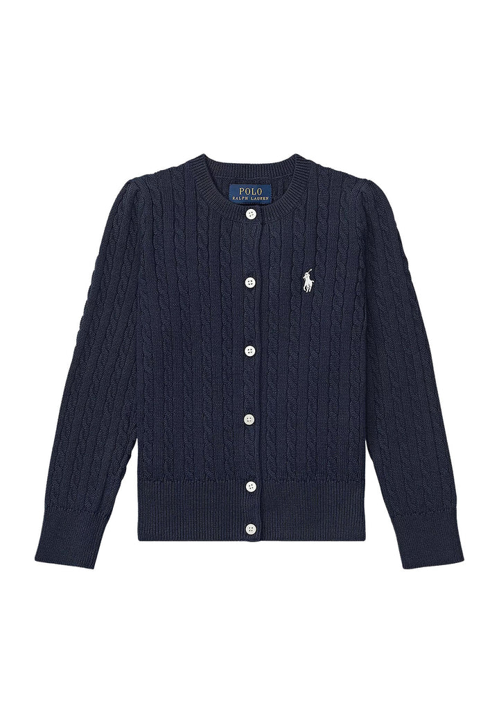 Cardigan neonata Ralph Lauren blu in cotone