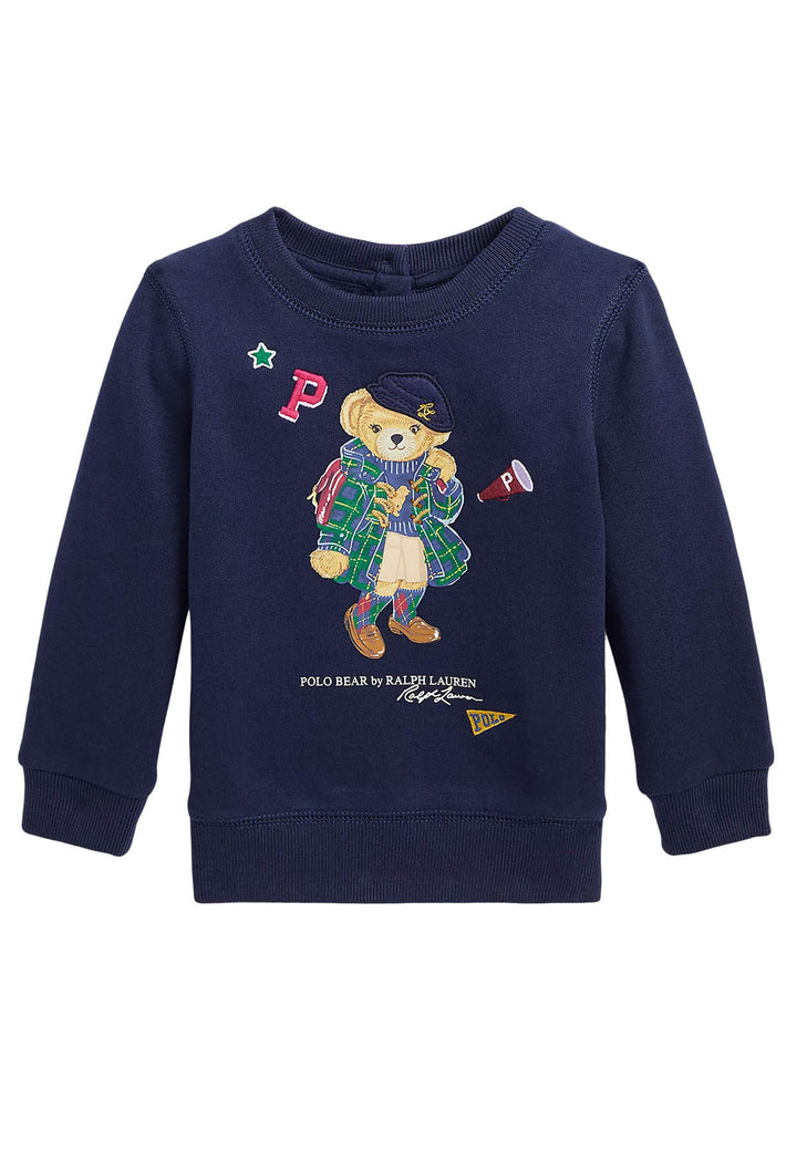 Ralph Lauren felpa blu neonata in cotone