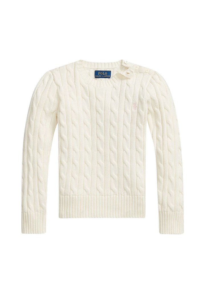 Maglia bambina Ralph Lauren bianca in cotone