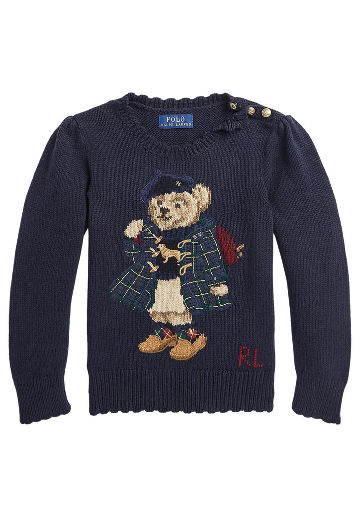 Ralph Lauren maglia blu bambina in cotone