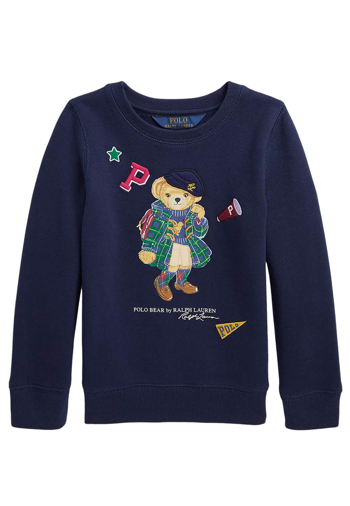 Ralph Lauren felpa blu bambina in cotone