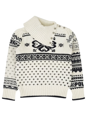 Maglia bambina Ralph Lauren panna in misto lana