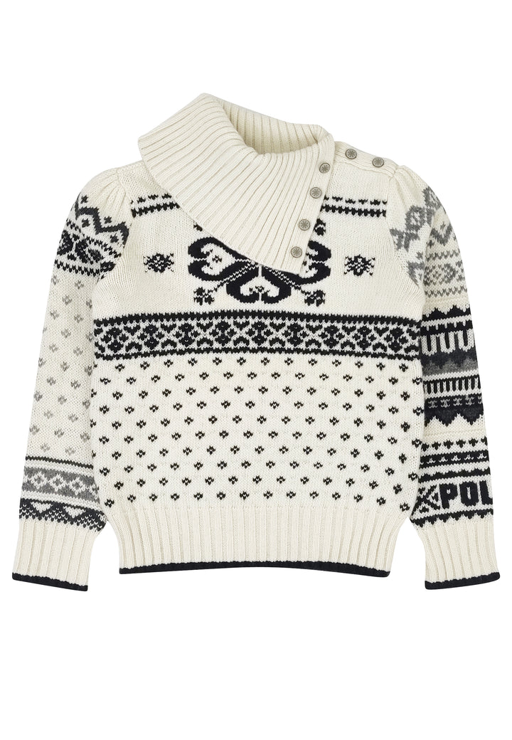 Maglia bambina Ralph Lauren panna in misto lana