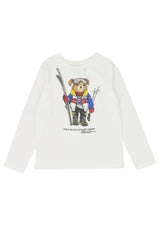 Ralph Lauren t-shirt bear bianca bambina in cotone