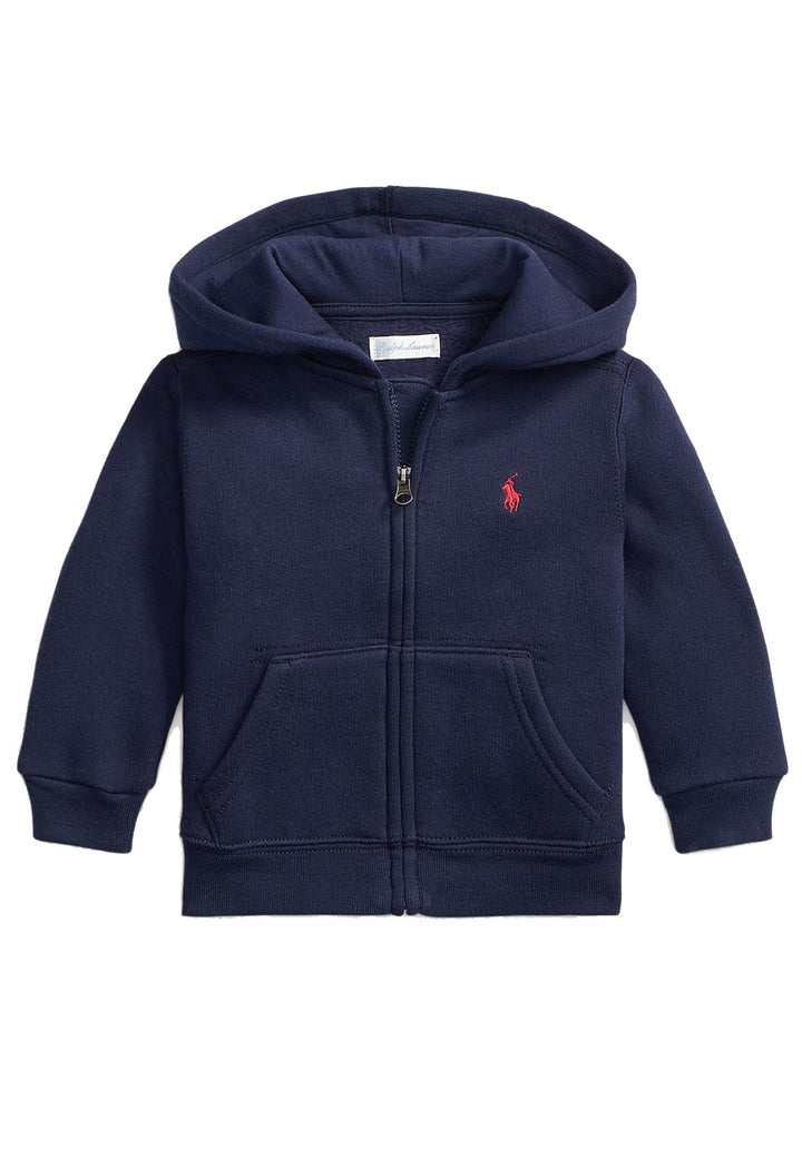 Felpa con cappuccio neonato Ralph Lauren Kids blu in cotone