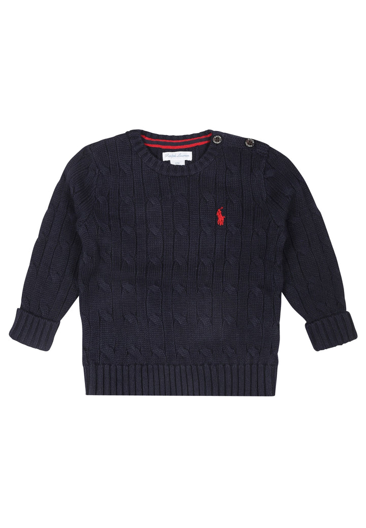 Maglia neonato Ralph Lauren blu navy in cotone