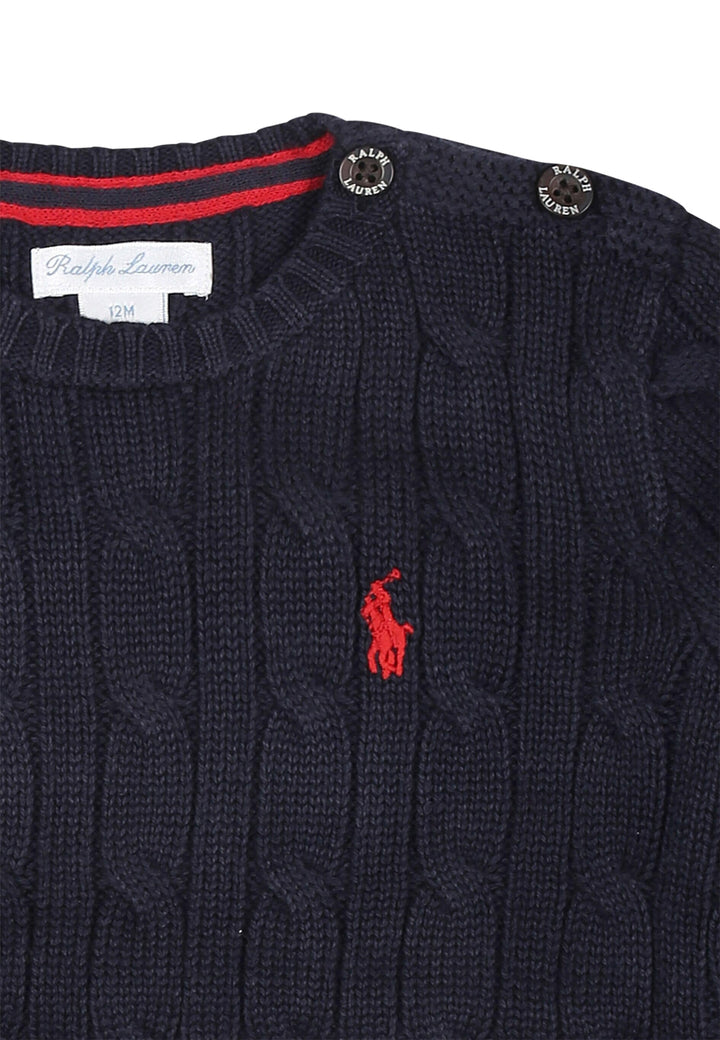 Maglia neonato Ralph Lauren blu navy in cotone