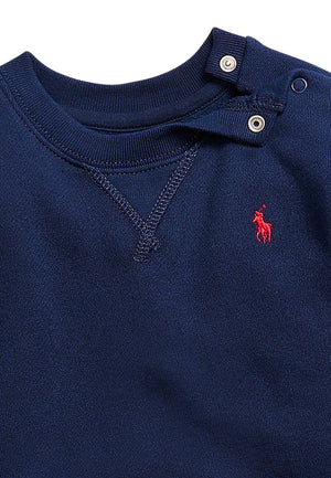 Felpa neonato Ralph Lauren blu in cotone