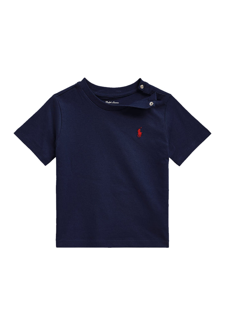 T-shirt neonato Ralph Lauren blu in cotone
