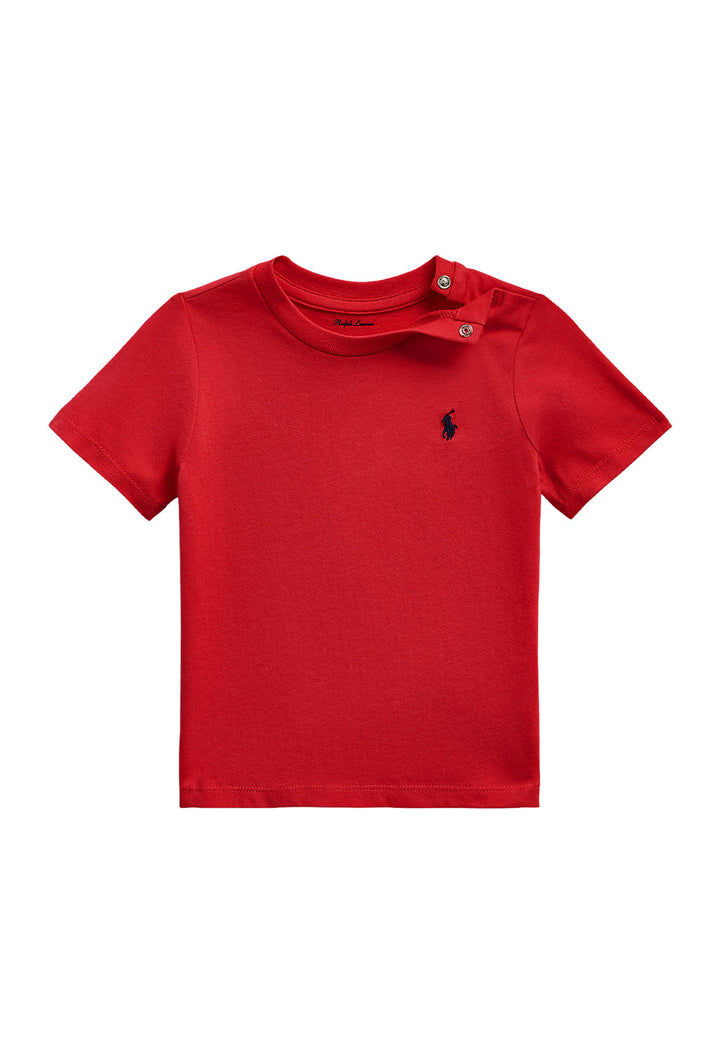T-shirt neonato Ralph Lauren rossa in cotone