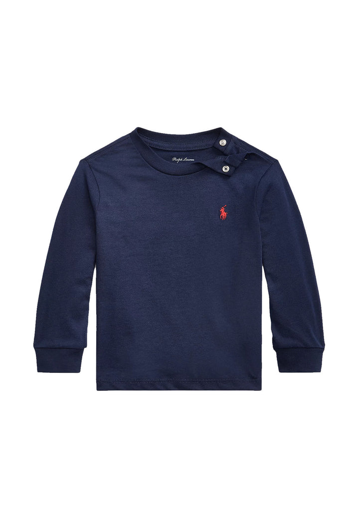 T-shirt neonato Ralph Lauren blu in cotone
