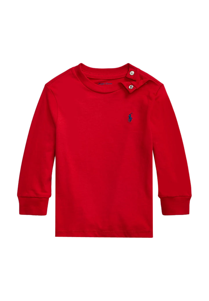 T-shirt neonato Ralph Lauren rossa in cotone