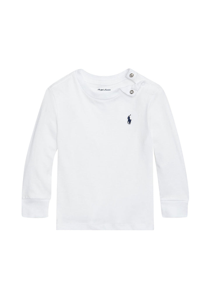 Ralph Lauren t-shirt bianca neonato in cotone