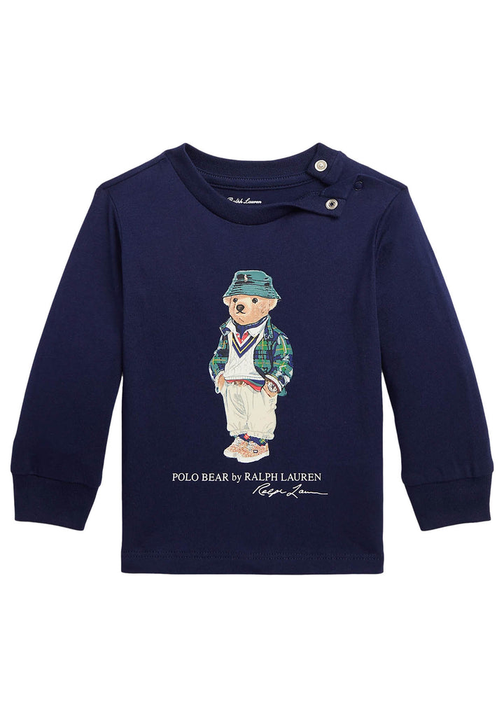 Ralph Lauren t-shirt blu neonato in cotone