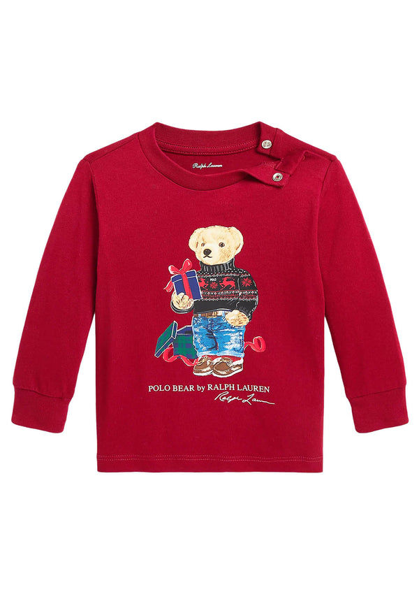 Ralph Lauren t-shirt rossa neonato in cotone