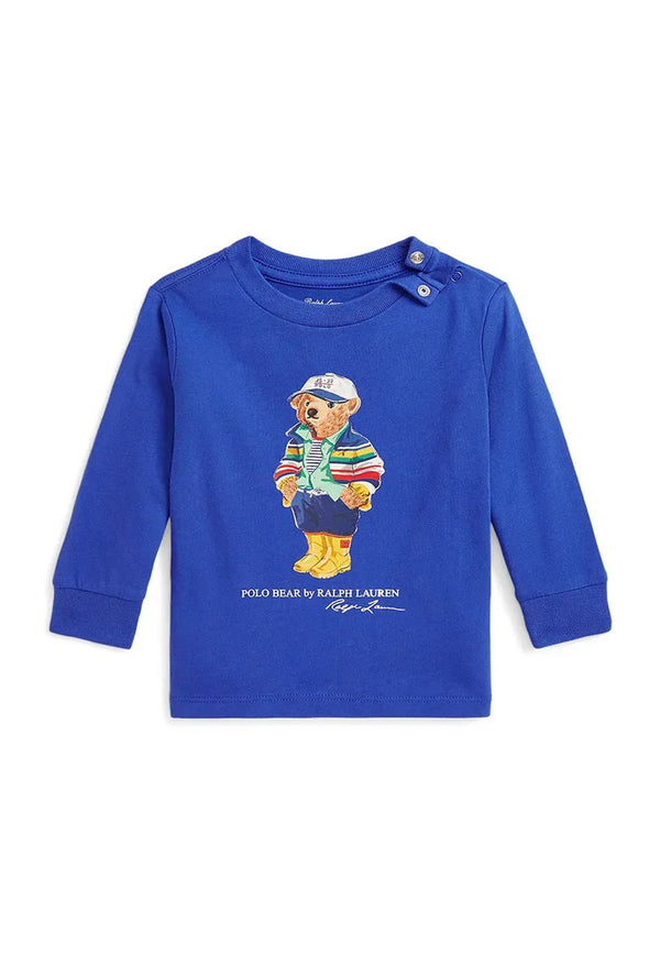 T-shirt neonato Ralph Lauren bluette in cotone