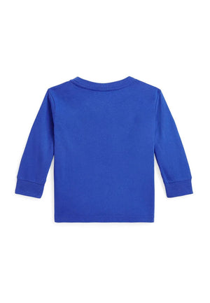 T-shirt neonato Ralph Lauren bluette in cotone