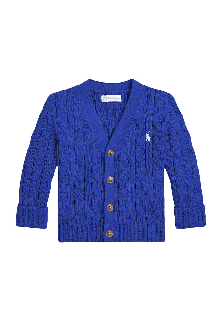 Cardigan neonato Ralph Lauren bluette in cotone