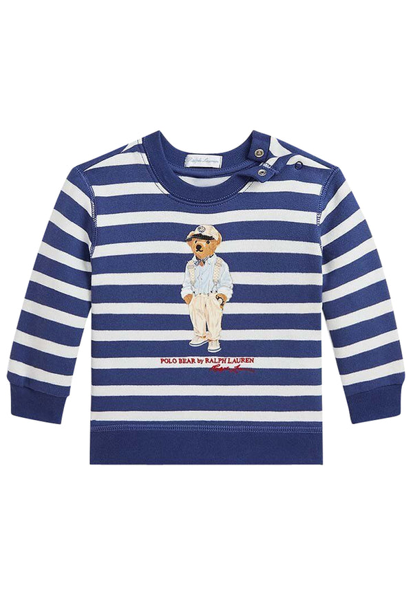 Ralph Lauren felpa bianca/blu neoanto in cotone