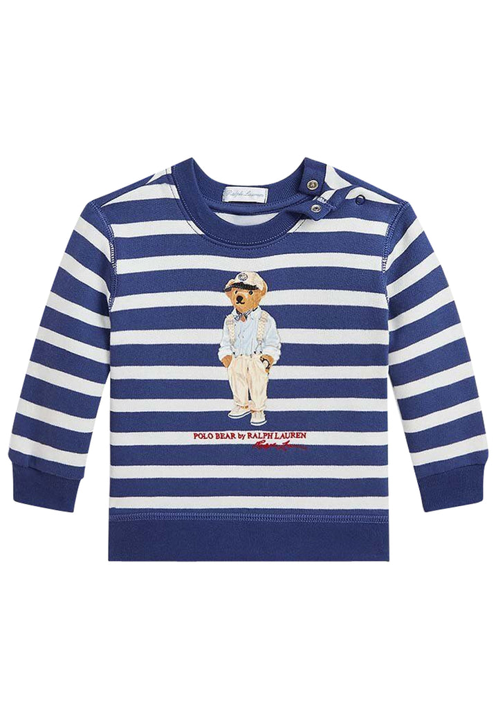 Ralph Lauren felpa bianca/blu neoanto in cotone