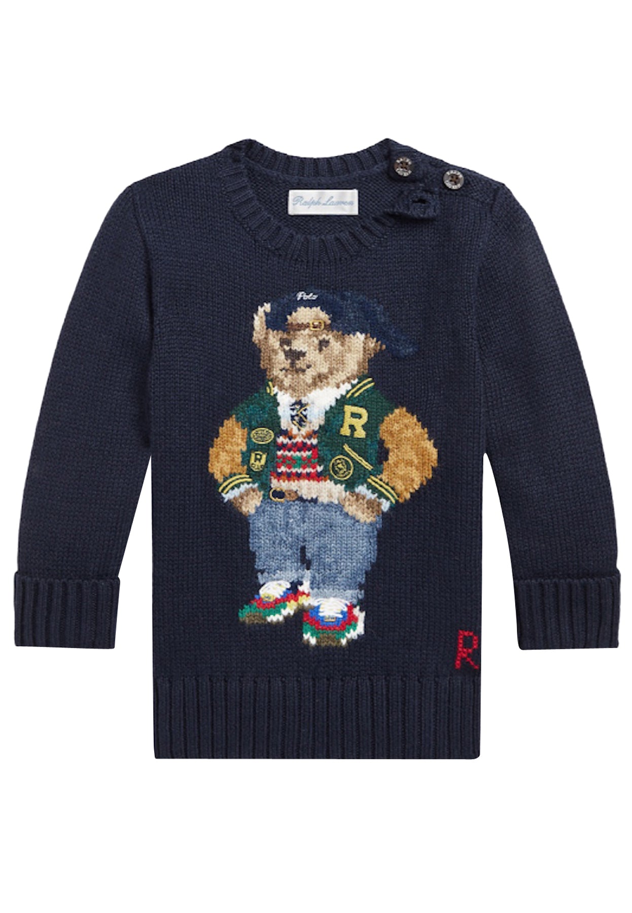Ralph Lauren maglia blu navy neonato in cotone