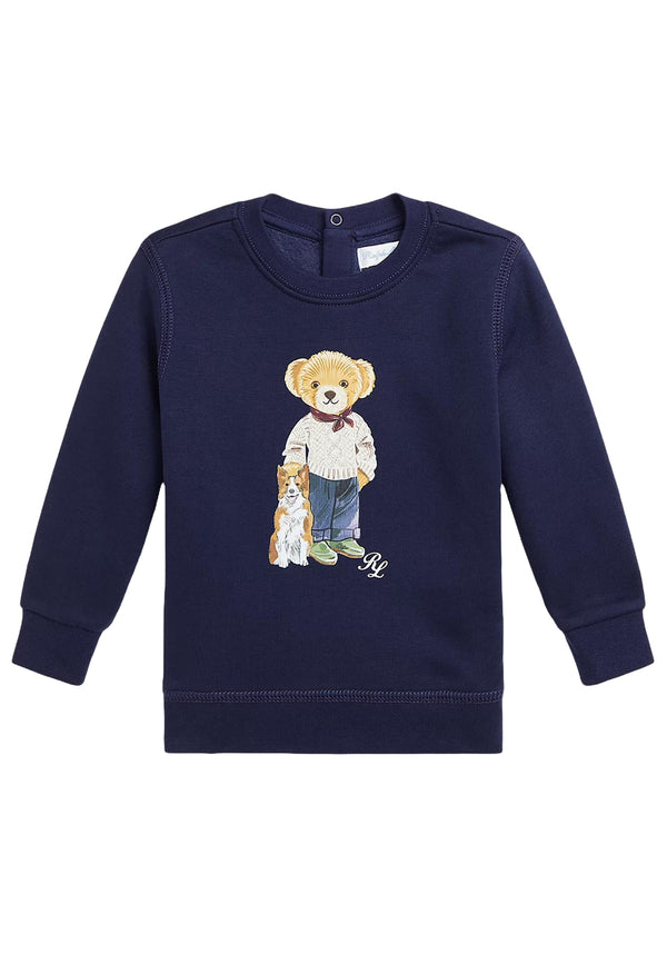 Ralph Lauren felpa blu neonato in cotone