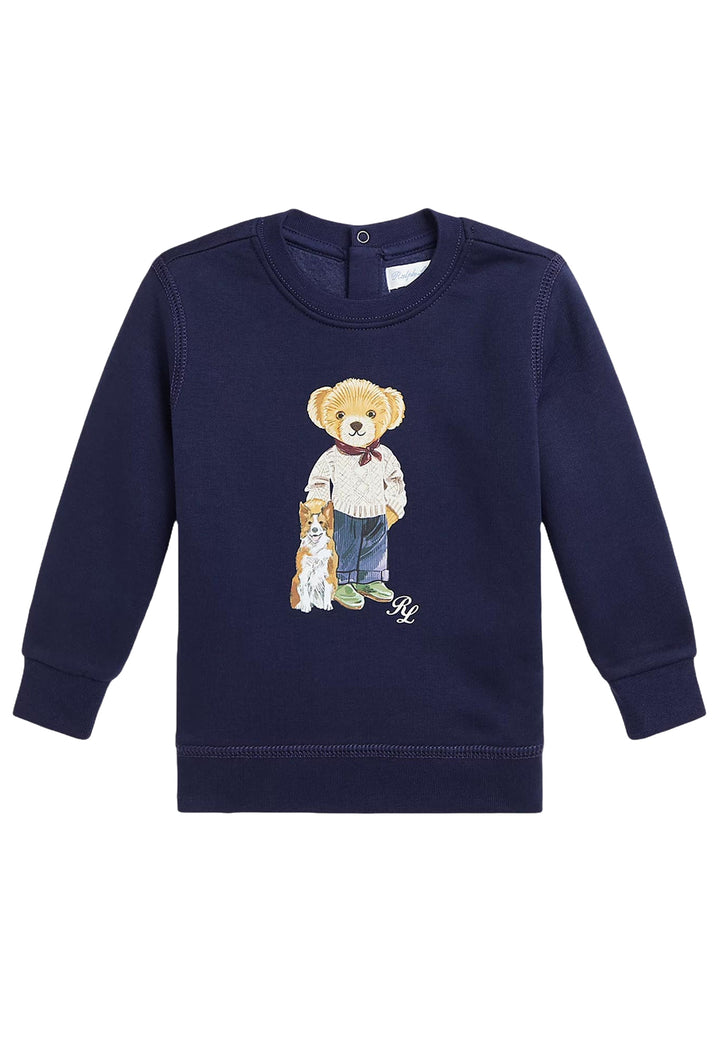 Ralph Lauren felpa blu neonato in cotone
