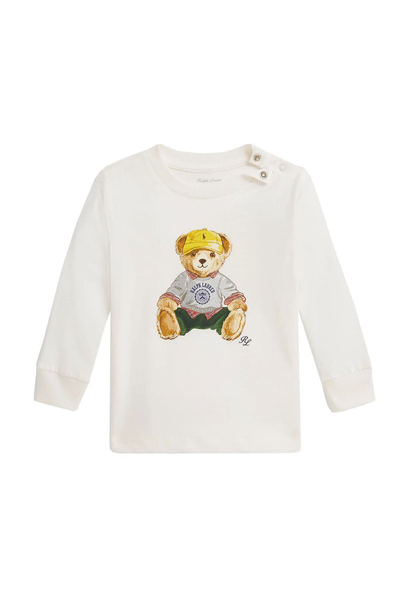 T-shirt neonato Ralph Lauren bianca in cotone