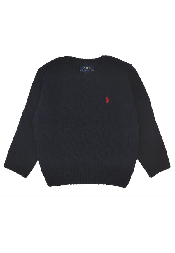 Ralph Lauren maglia blu bambino in misto cashmere