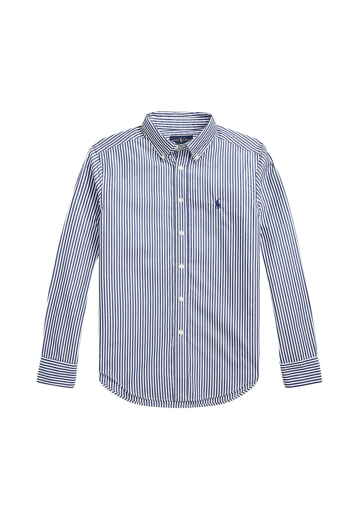 Camicia bambino Ralph Lauren bianca/blu in cotone