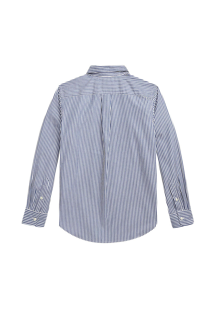Camicia bambino Ralph Lauren bianca/blu in cotone