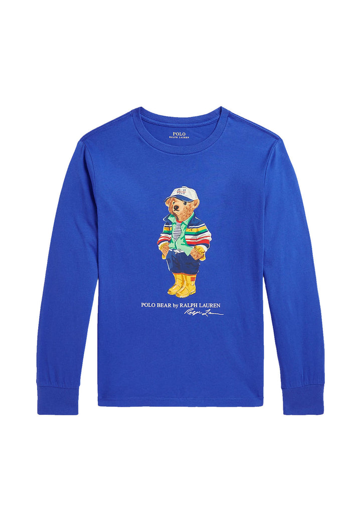 T-shirt bambino Ralph Lauren bluette in cotone