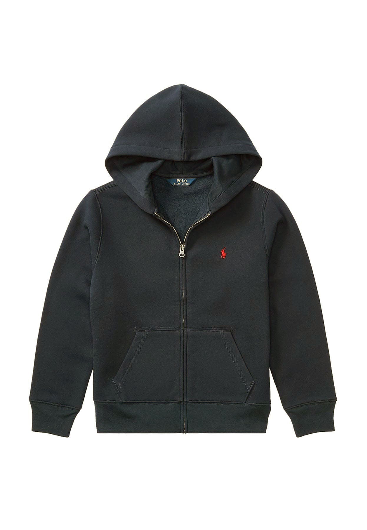 Ralph Lauren Kids felpa con cappuccio nera bambino in cotone