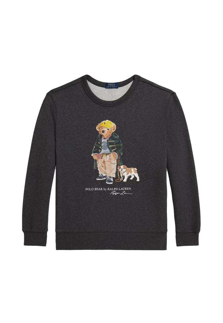 Felpa bambino Ralph Lauren grigia in cotone