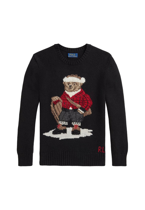 Maglia bambino Ralph Lauren nera in cotone