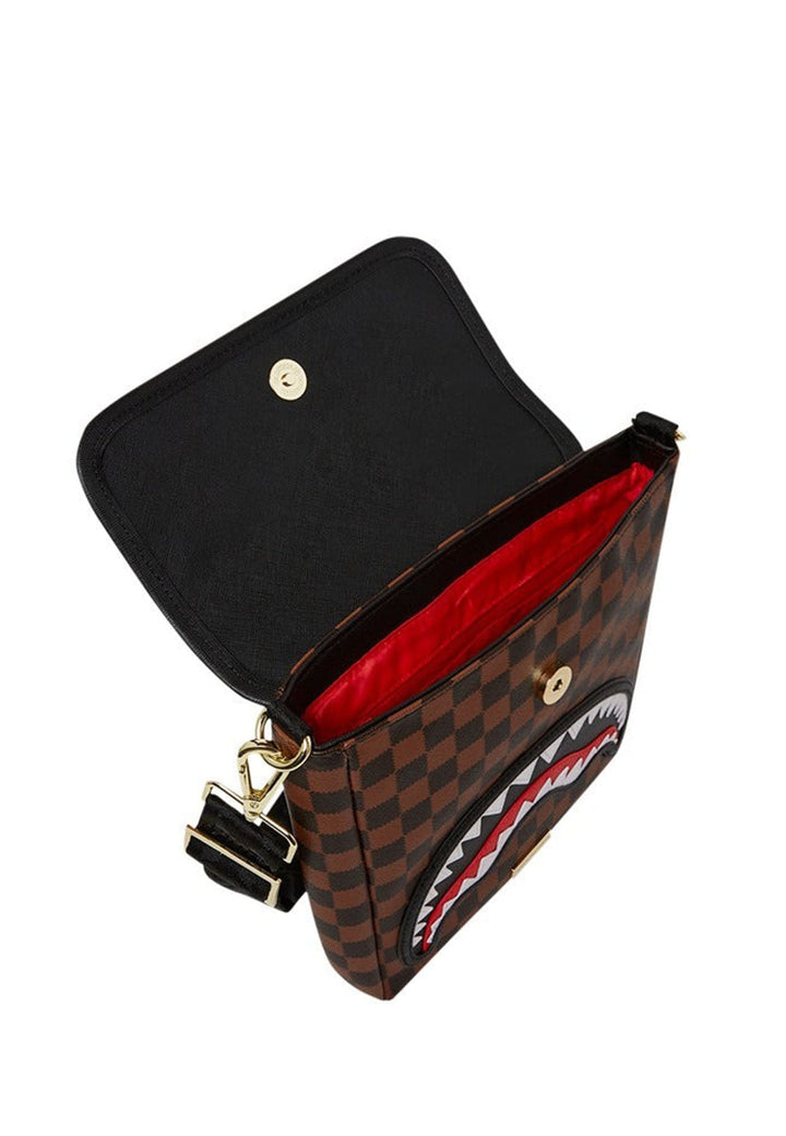 Borsello tracolla unisex Sprayground marrone in pelle vegana