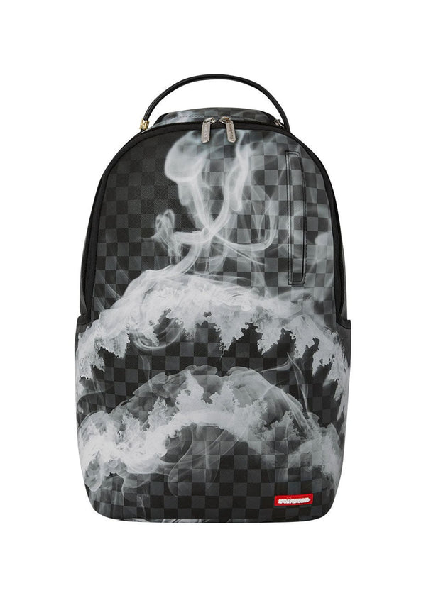 Zaino unisex Sprayground nero stampa fumo in pelle vegana