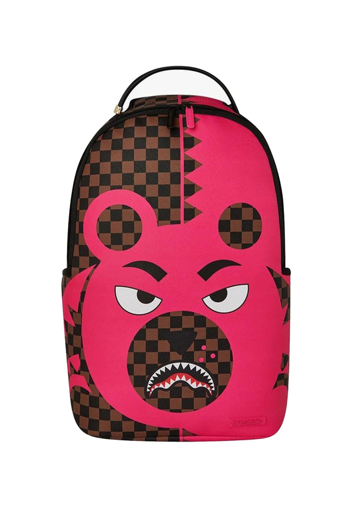 Zaino unisex Sprayground marrone stampa orso in pelle vegana