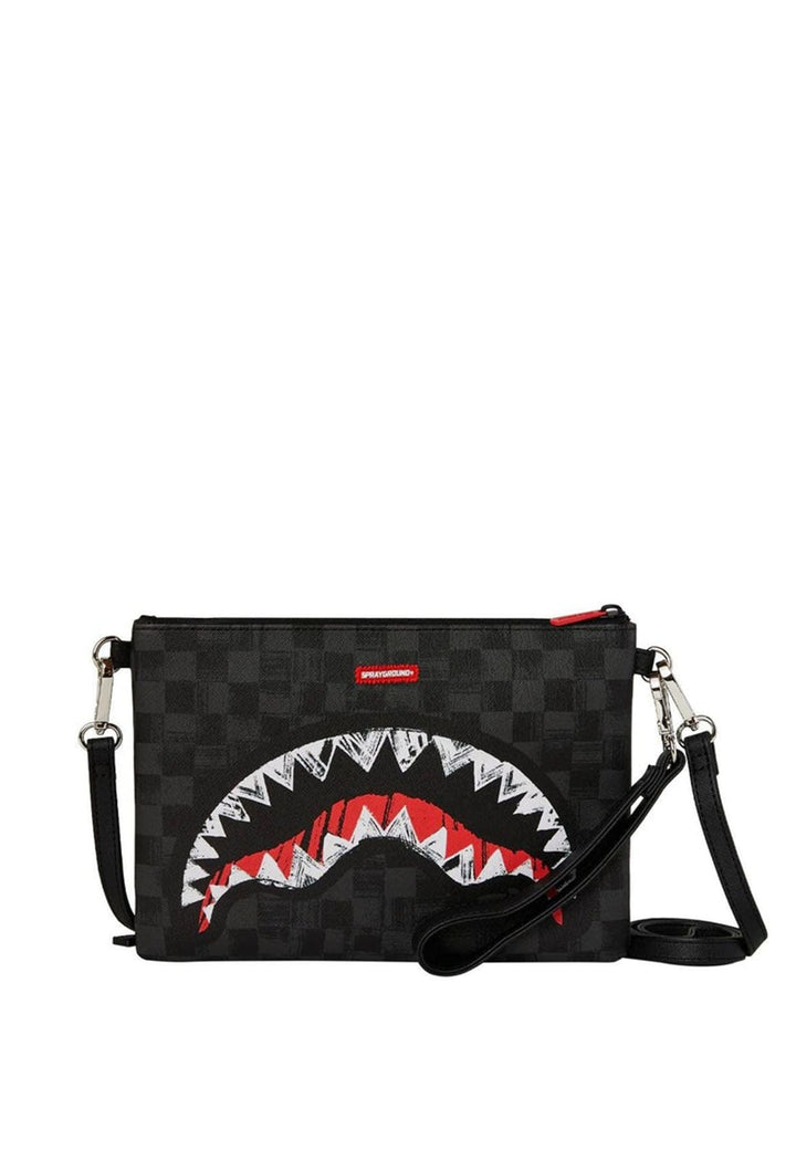 Pochette nera unisex Sprayground in pelle vegana