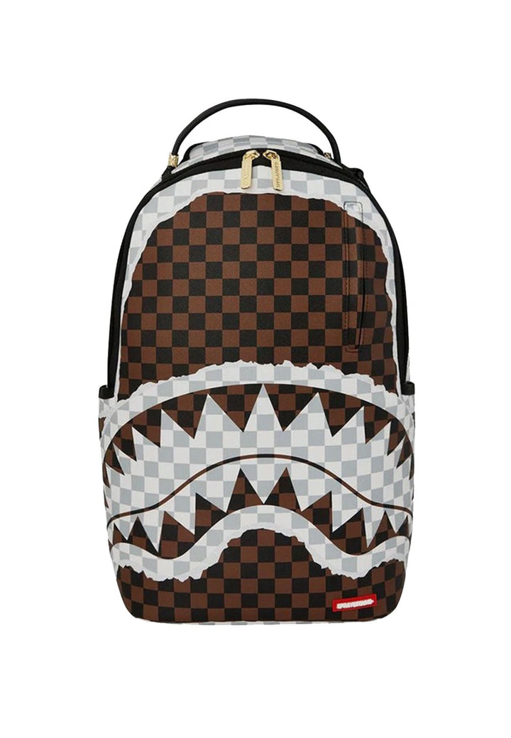 Zaino unisex Sprayground marrone e grigio in pelle vegana