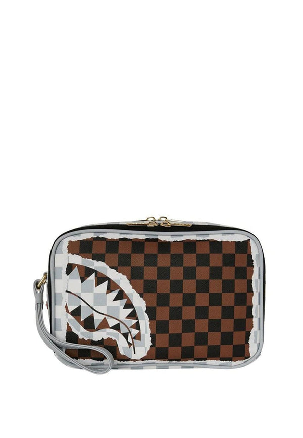 Pochette grigia e marrone unisex Sprayground in pelle vegana