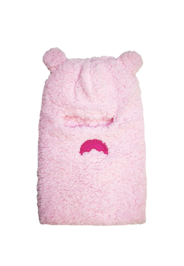 Balaclava rosa unisex Sprayground con logo in ecopelliccia