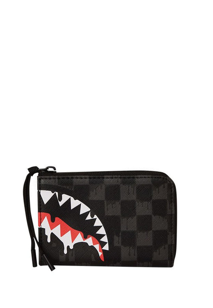 Portafoglio nero unisex Sprayground Dripping Sharks in Paris Wallet