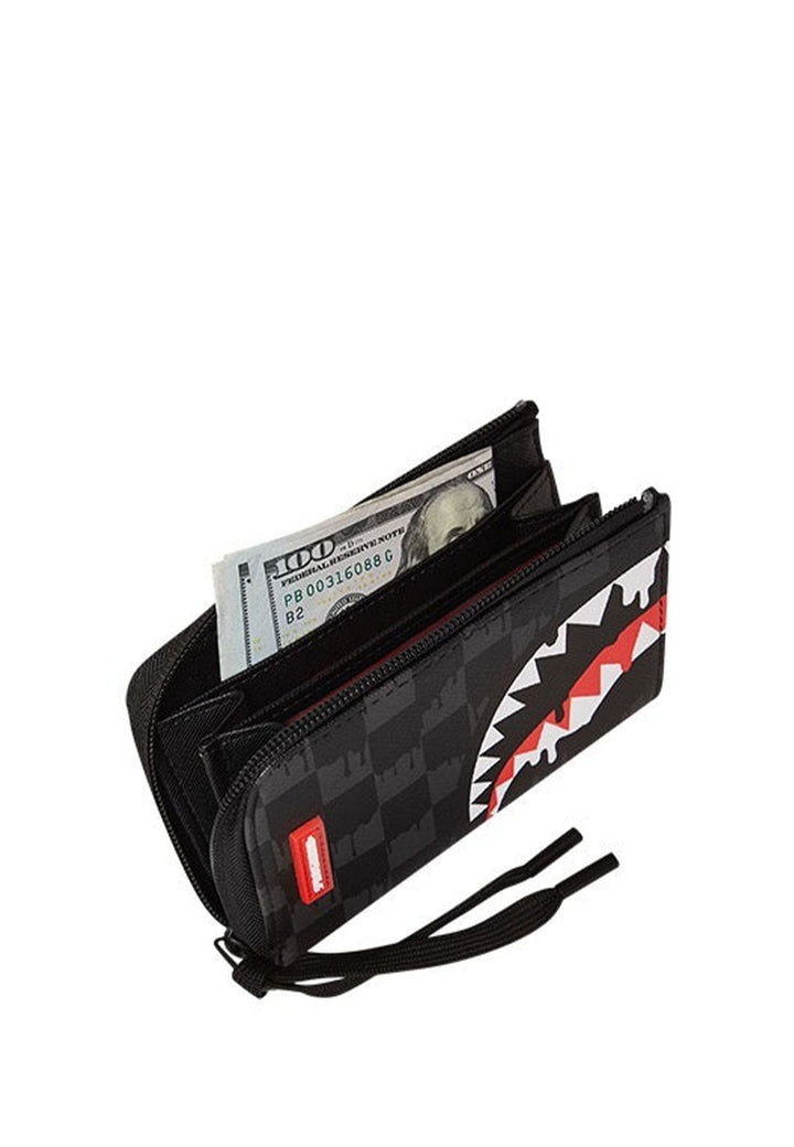 Portafoglio nero unisex Sprayground Dripping Sharks in Paris Wallet