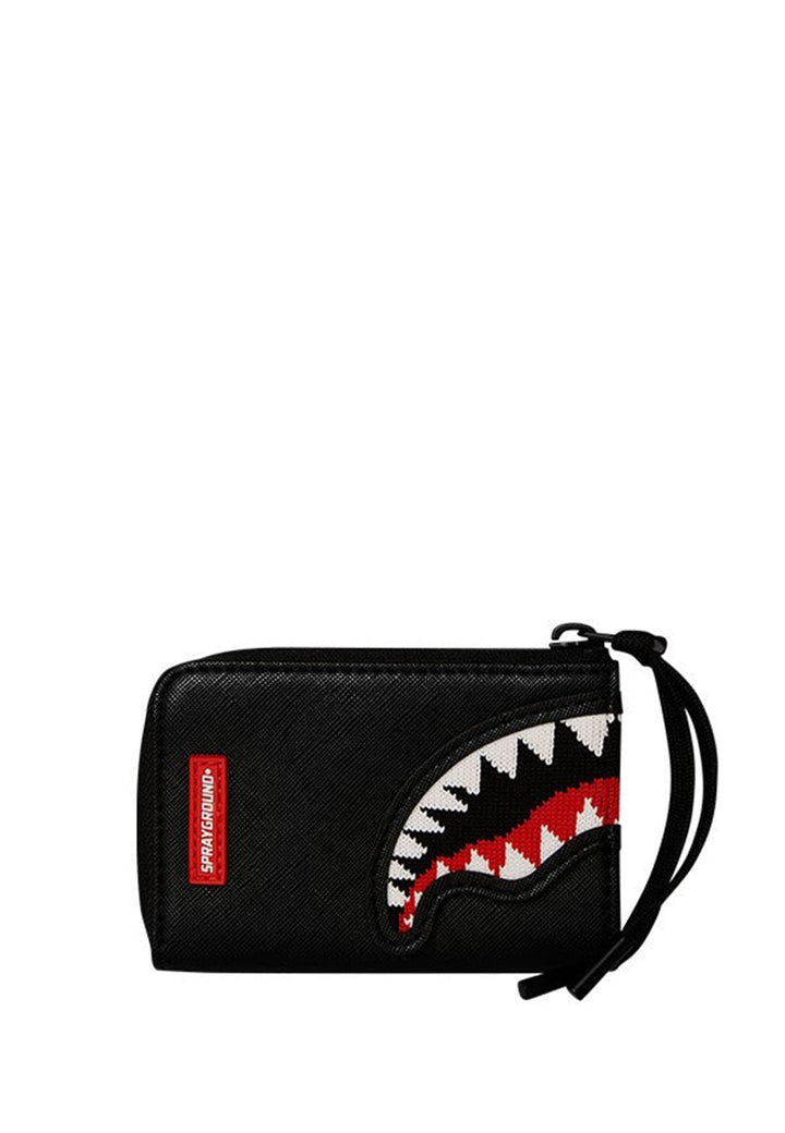 Portafoglio nero unisex Sprayground Fly Knit Mouth Wallet