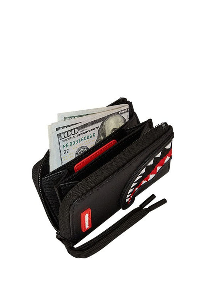 Portafoglio nero unisex Sprayground Fly Knit Mouth Wallet