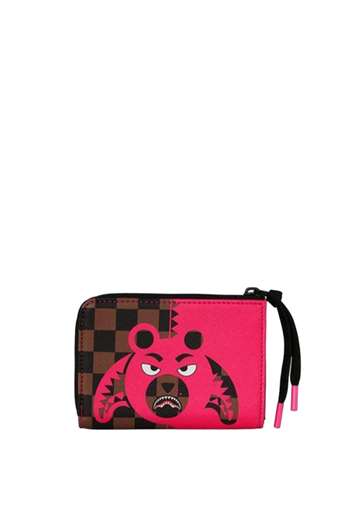 Portafoglio marrone e rosa unisex Sprayground in pelle vegana